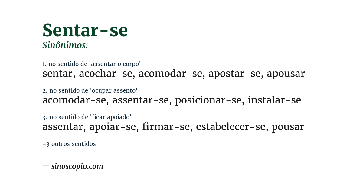 Sinônimo de sentar-se