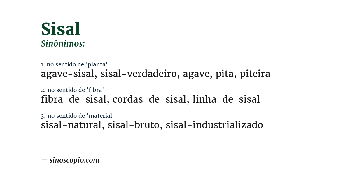 Sinônimo de sisal