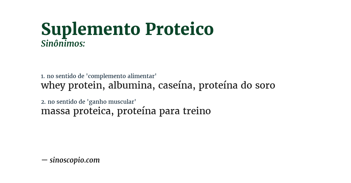 Sinônimo de suplemento proteico