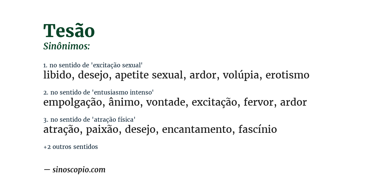 Sinônimo de tesão