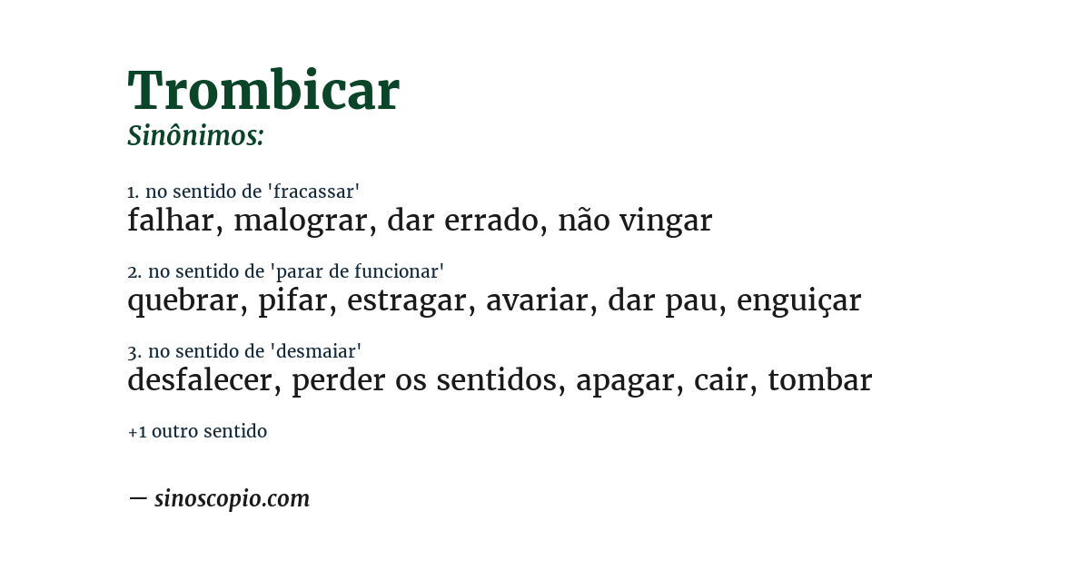 Sinônimo de trombicar