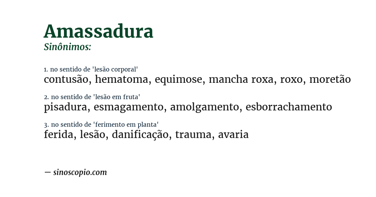 Sinônimo de amassadura