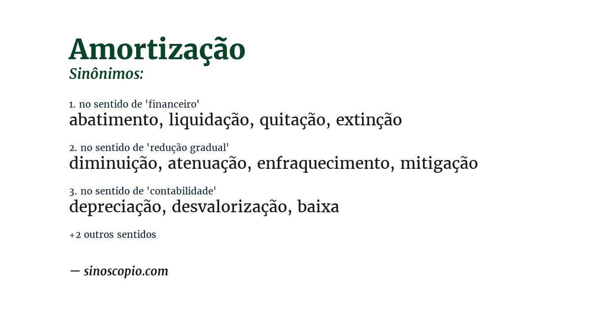 Sinônimo de amortização