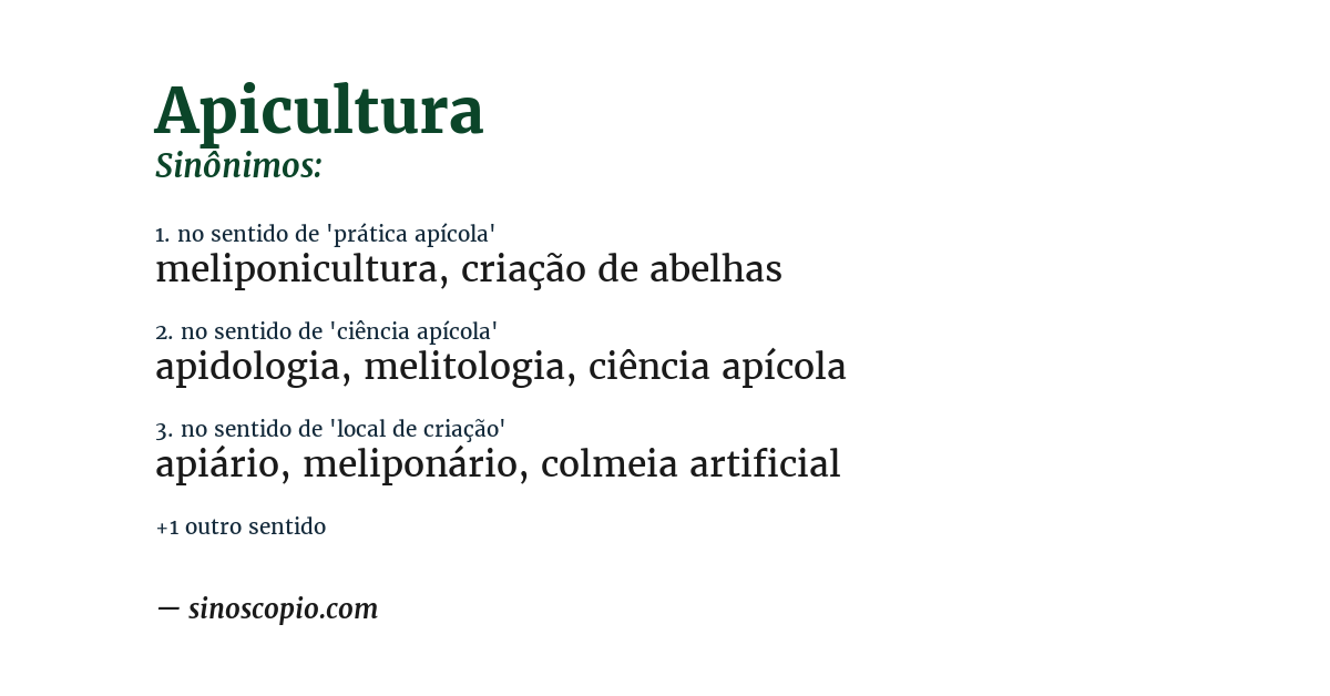 Sinônimo de apicultura