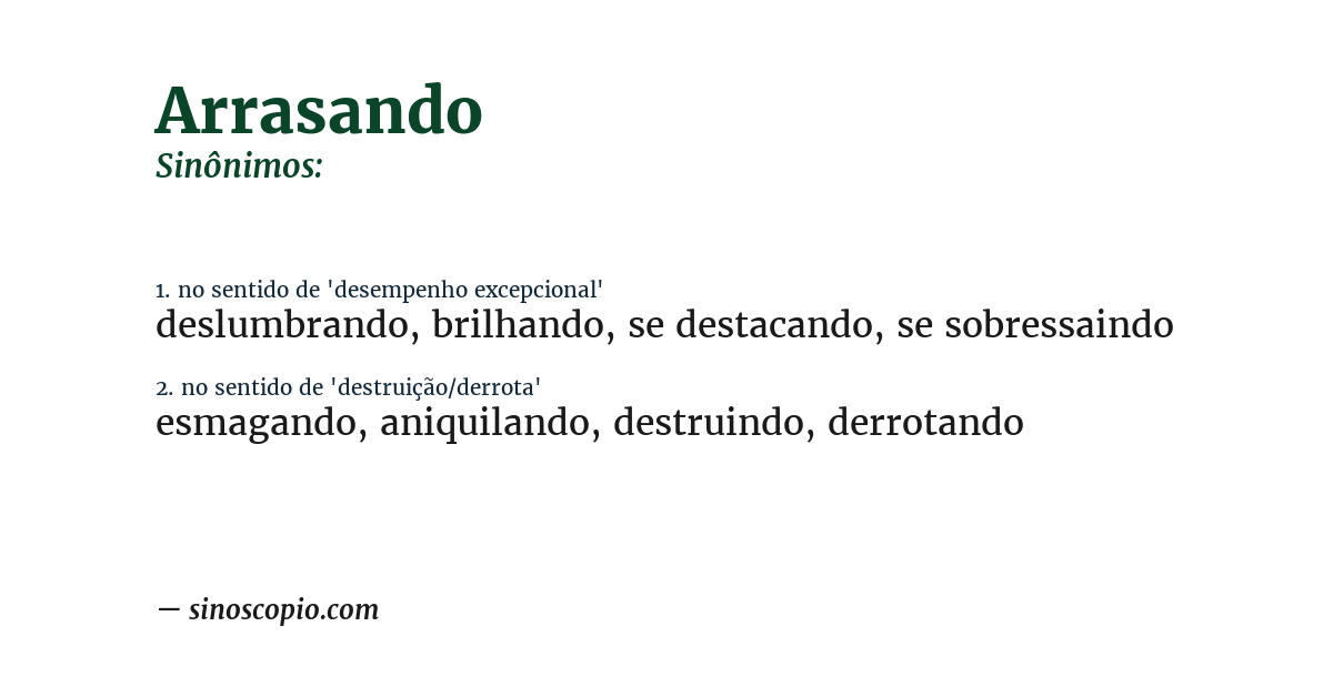 Sinônimo de arrasando