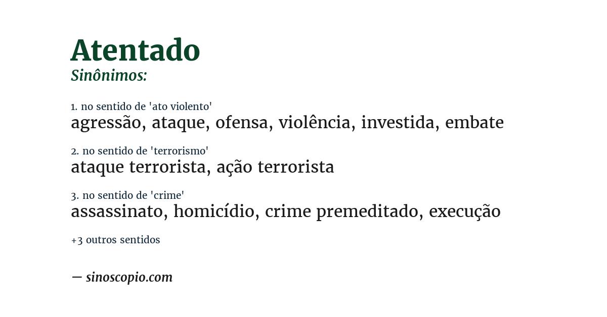 Sinônimo de atentado
