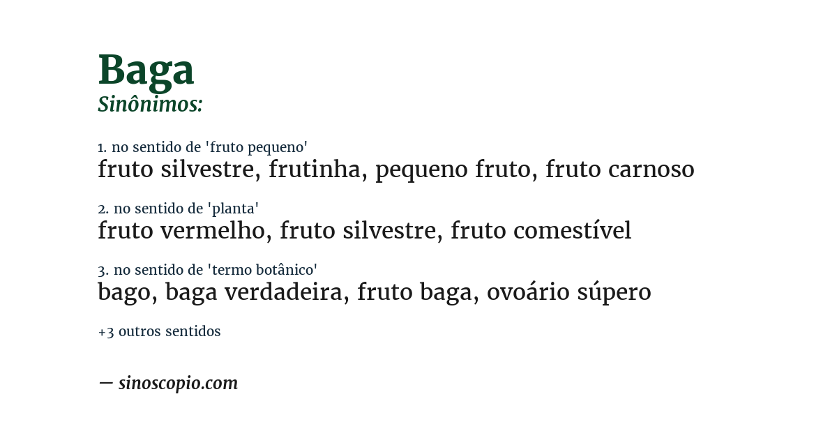 Sinônimo de baga