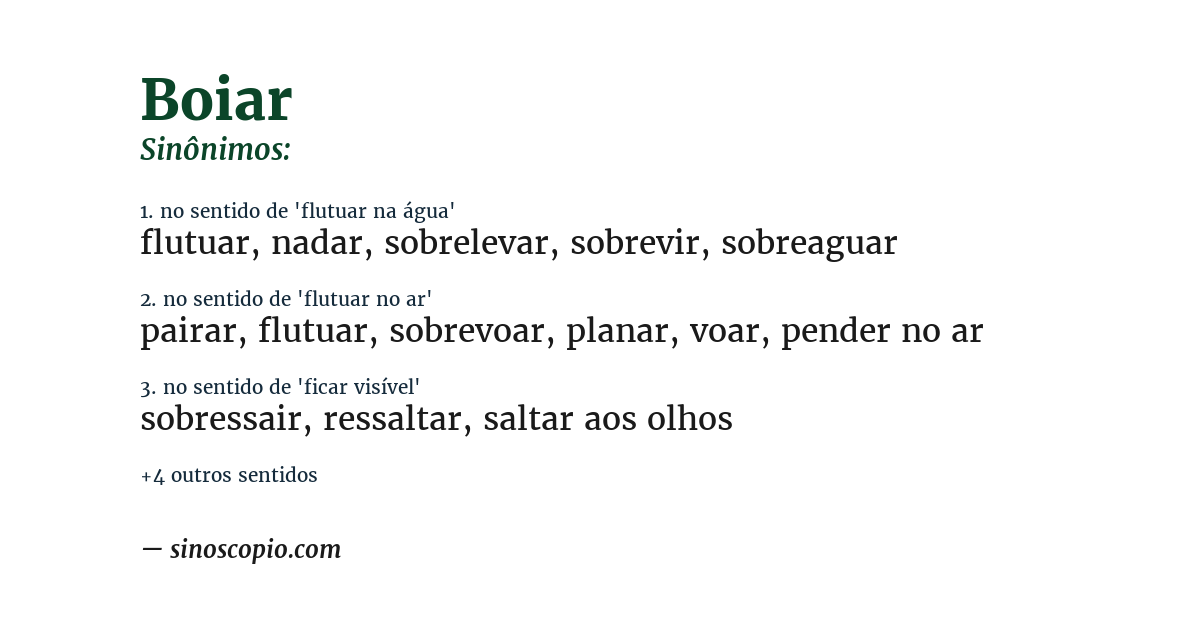 Sinônimo de boiar