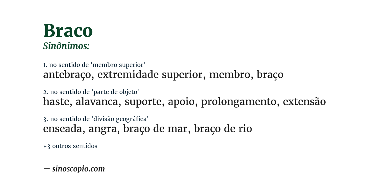 Sinônimo de braco