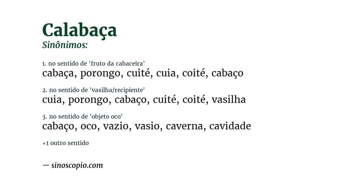 Sinônimo de calabaça