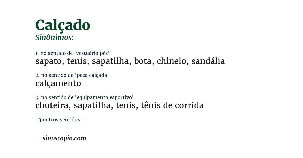 Sinônimo de calçado