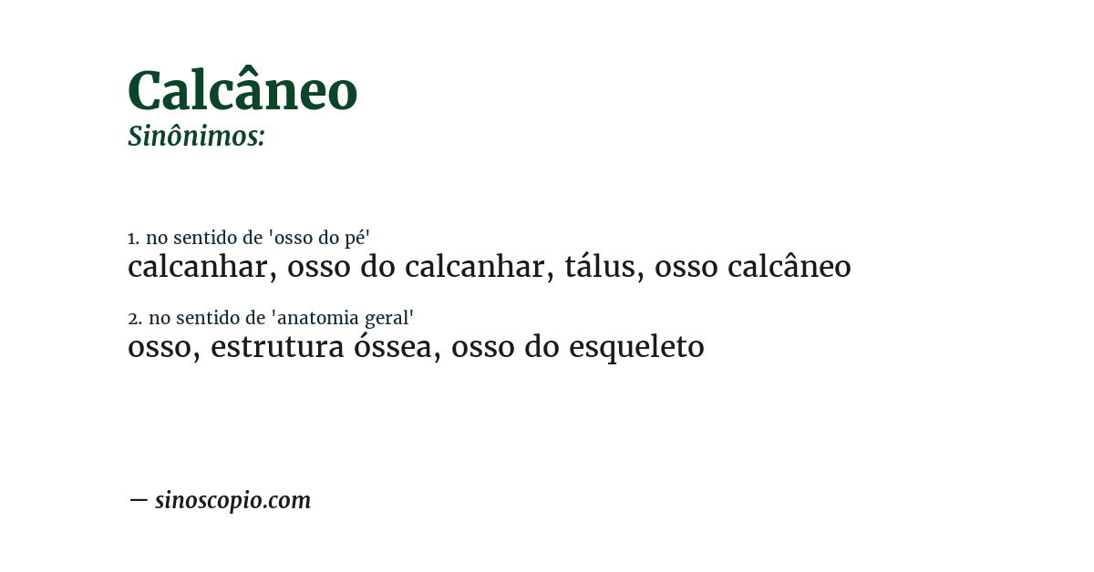 Sinônimo de calcâneo