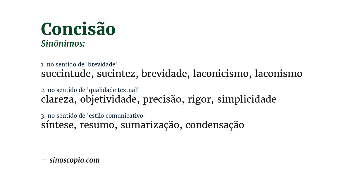 Sinônimo de concisão