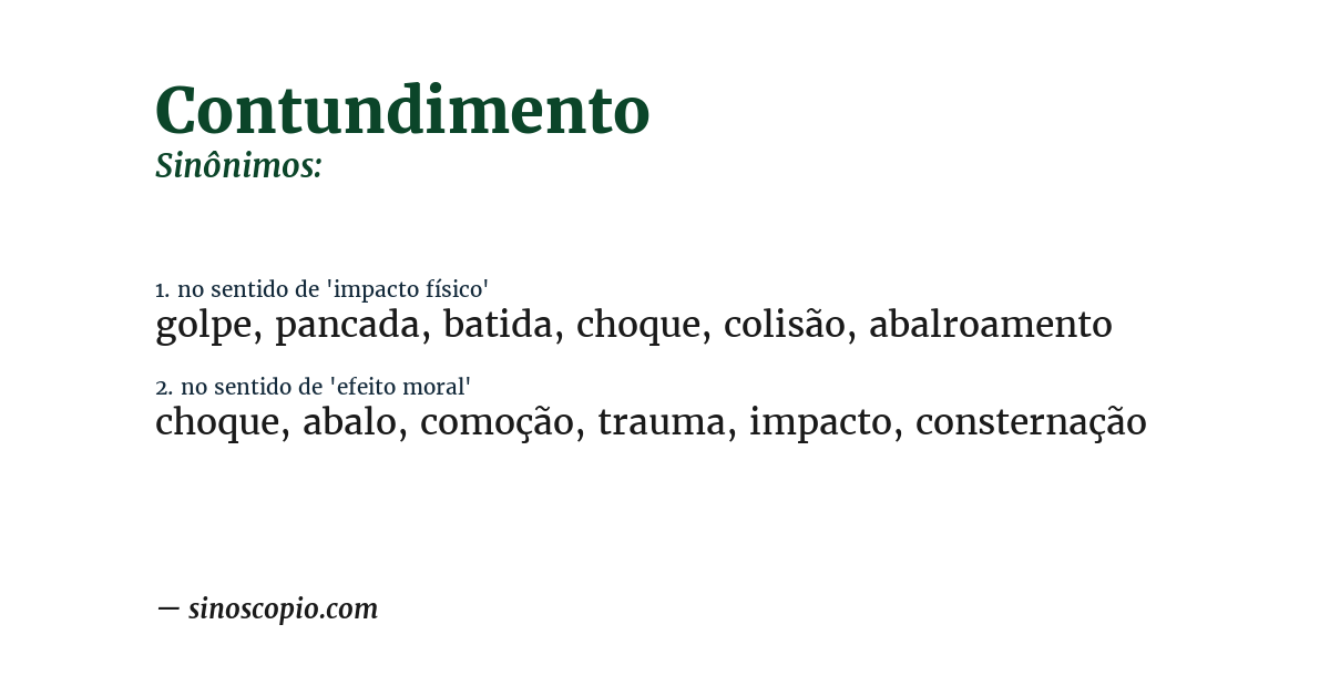 Sinônimo de contundimento