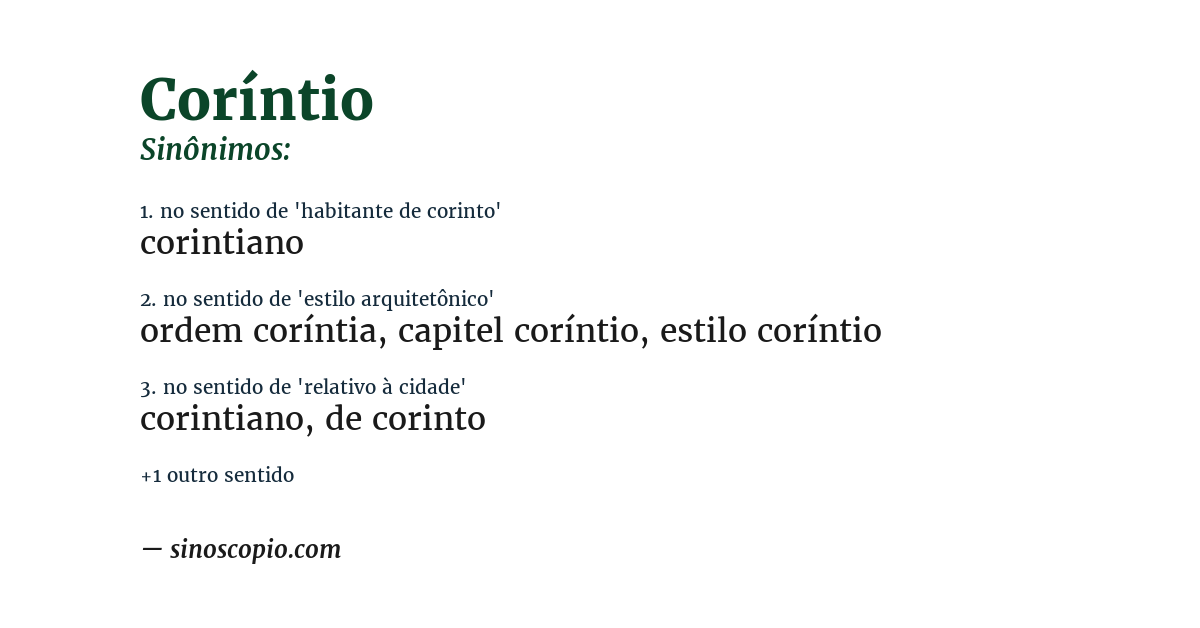 Sinônimo de coríntio