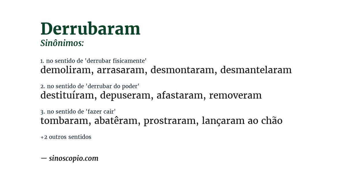 Sinônimo de derrubaram