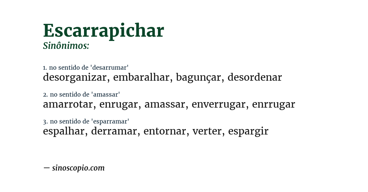 Sinônimo de escarrapichar
