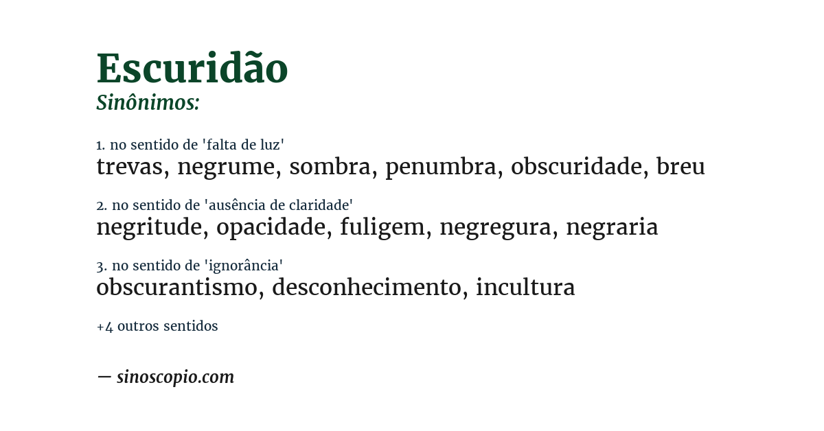 Sinônimo de escuridão