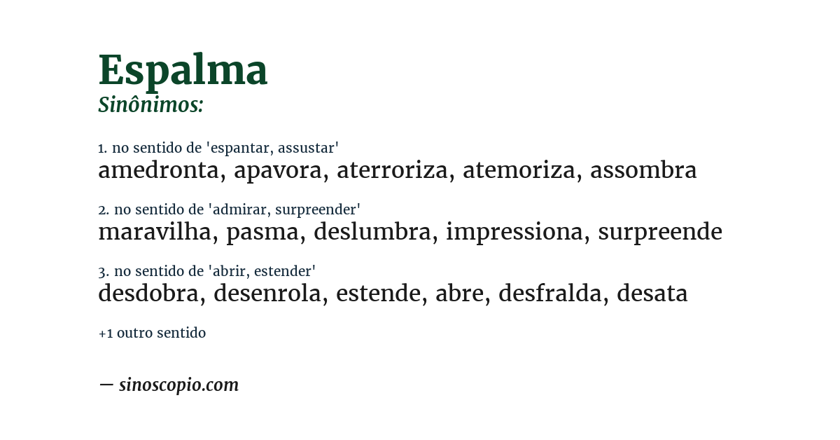 Sinônimo de espalma