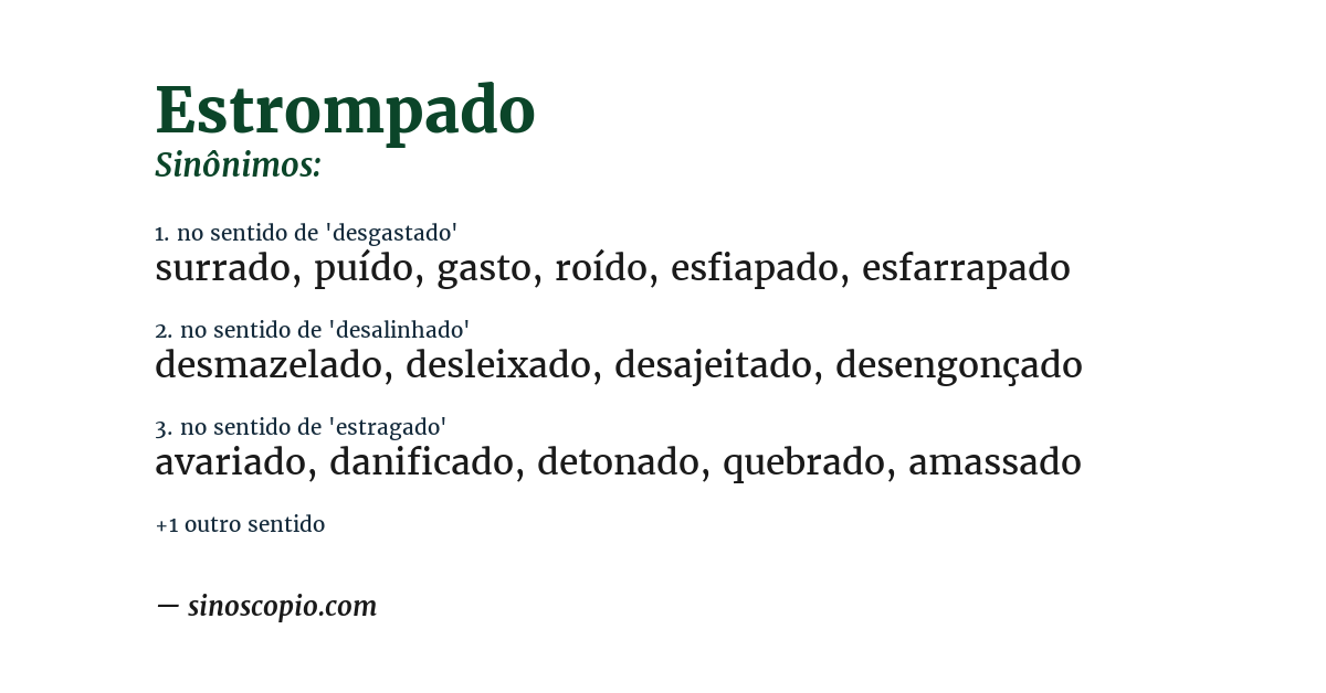 Sinônimo de estrompado