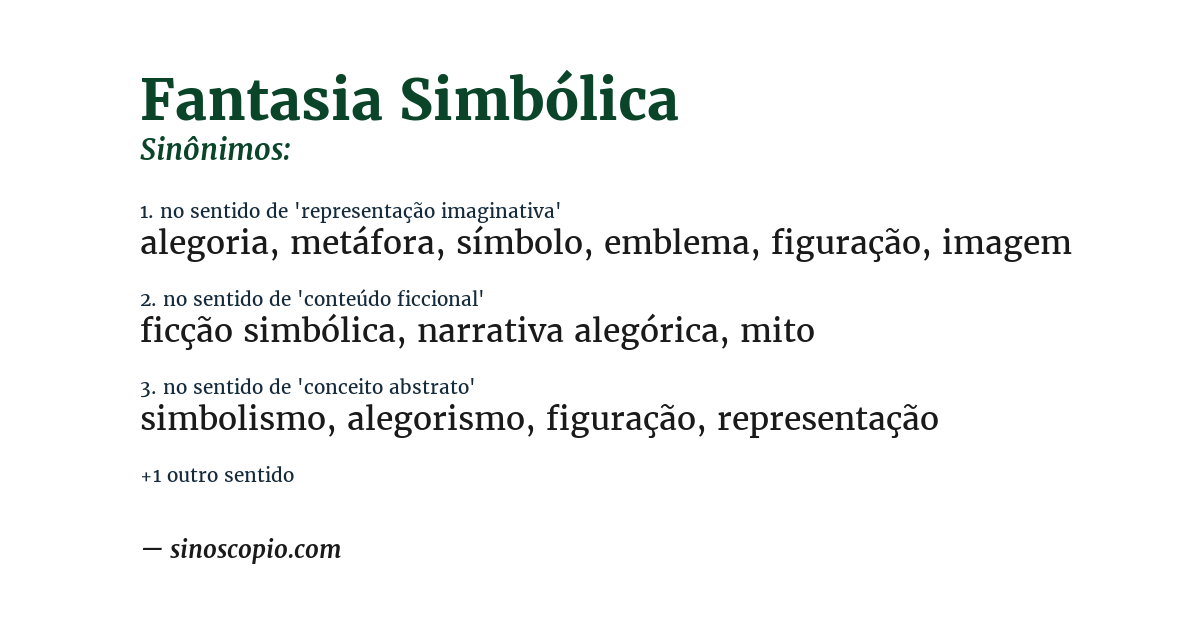 Sinônimo de fantasia simbólica