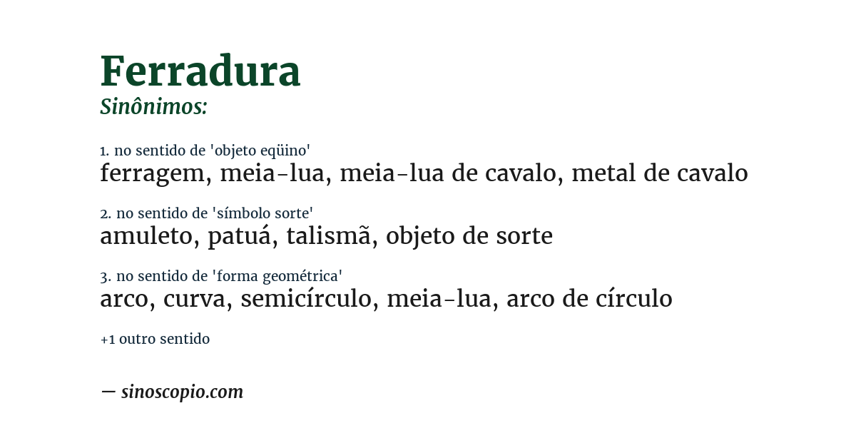 Sinônimo de ferradura