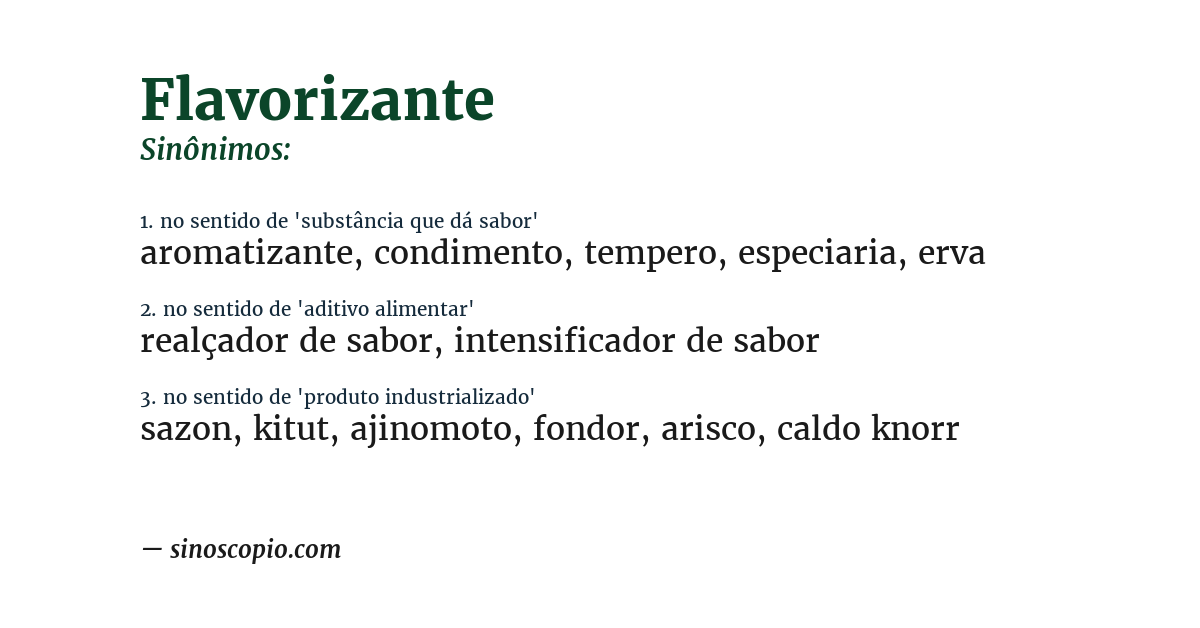 Sinônimo de flavorizante