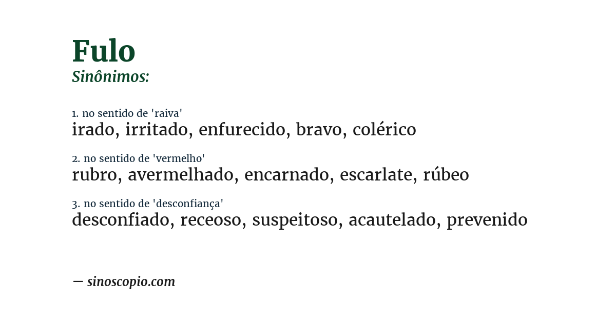 Sinônimo de fulo