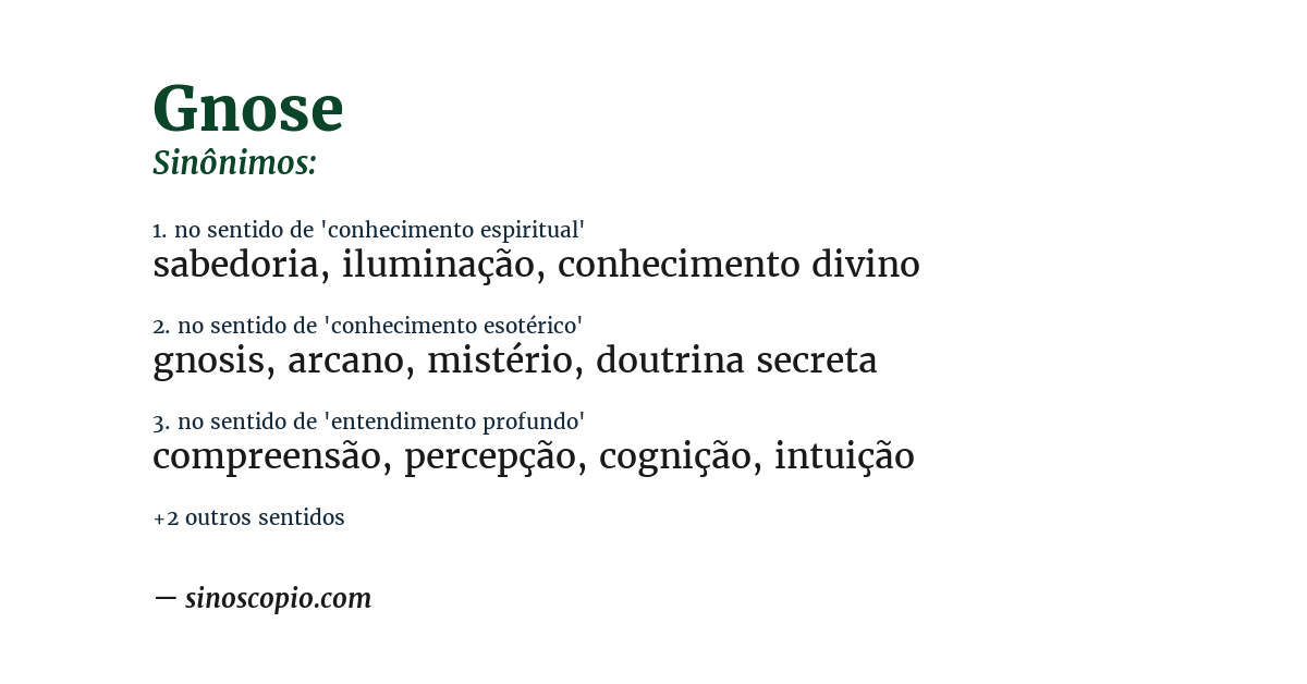 Sinônimo de gnose