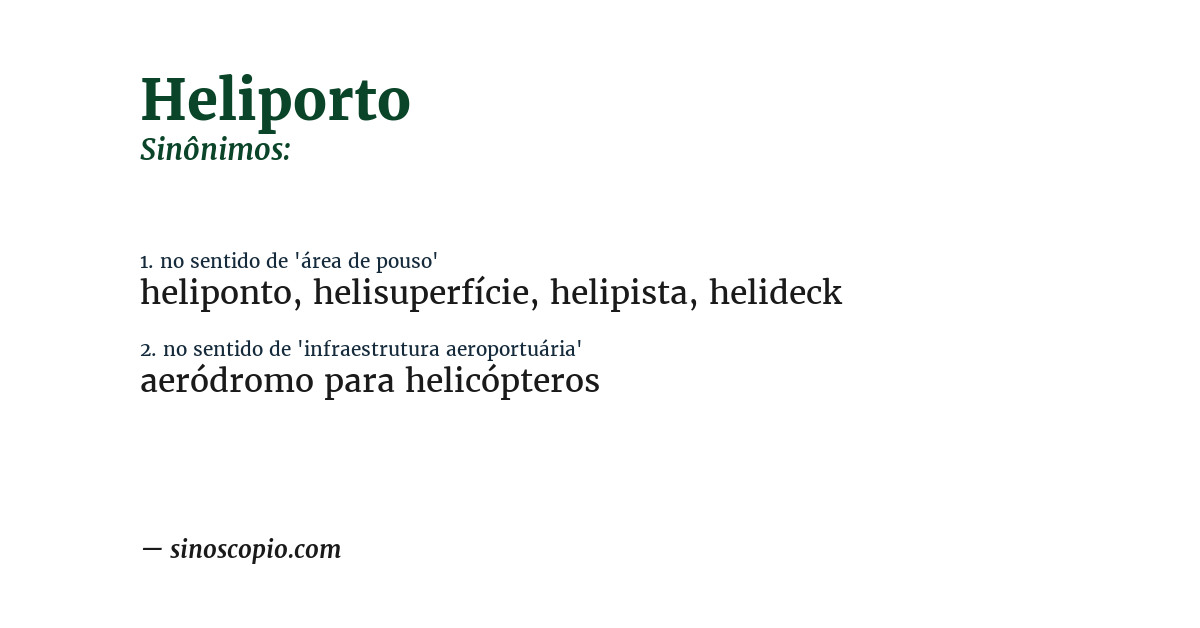 Sinônimo de heliporto