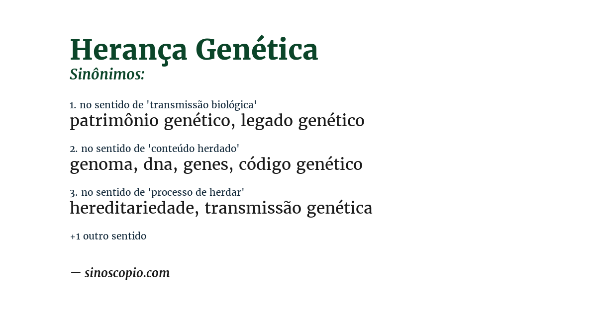 Sinônimo de herança genética