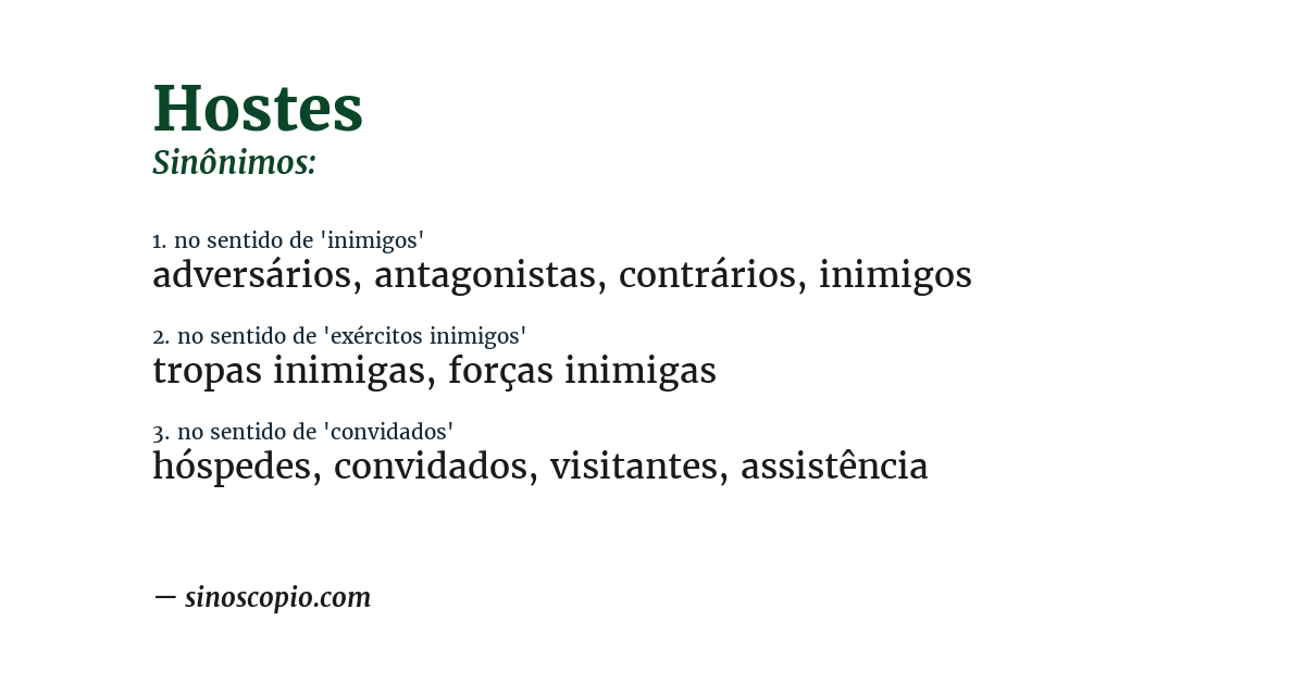 Sinônimo de hostes