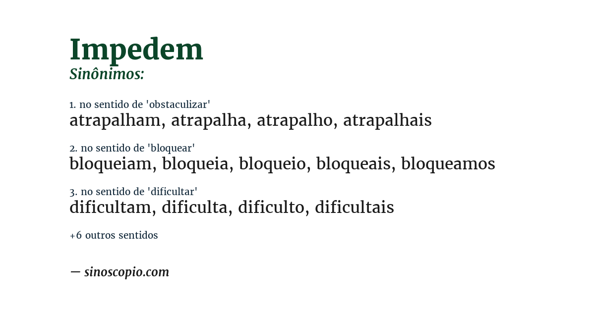 Sinônimo de impedem