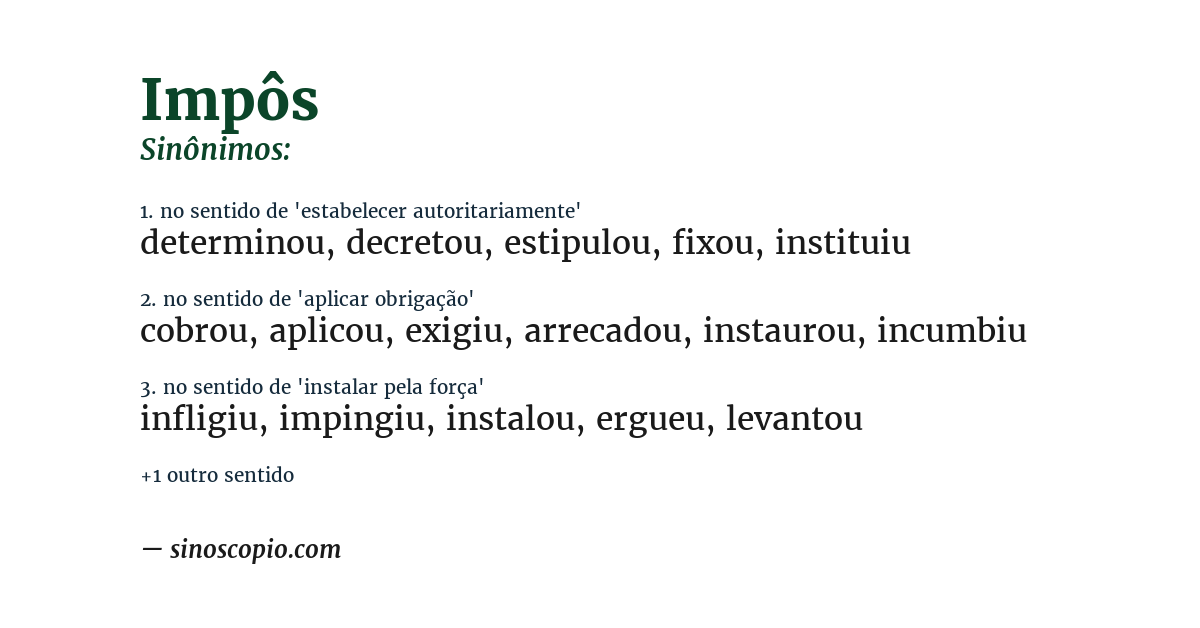 Sinônimo de impôs