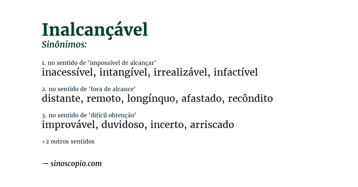 Sinônimo de inalcançável
