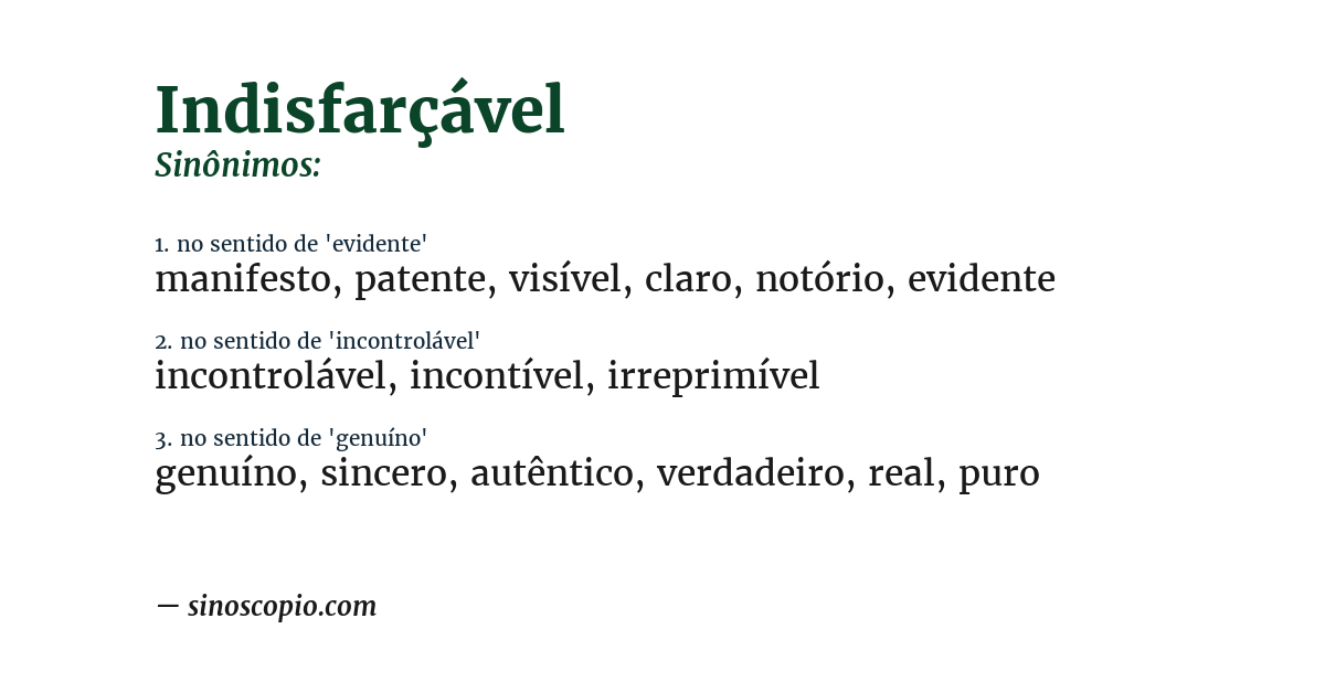 Sinônimo de indisfarçável