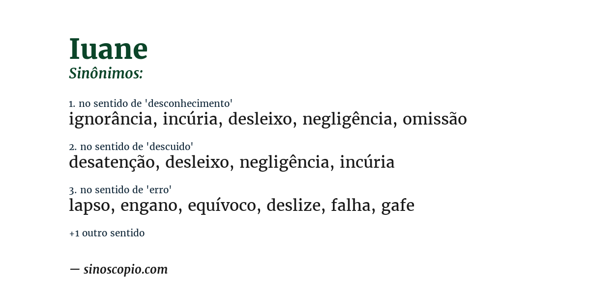 Sinônimo de iuane