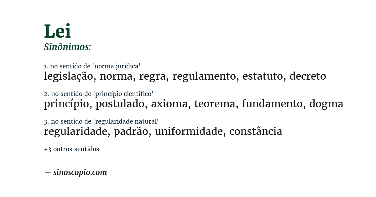 Sinônimo de lei
