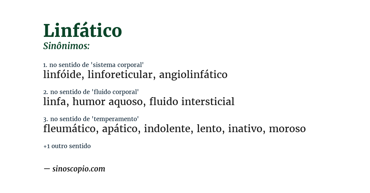 Sinônimo de linfático