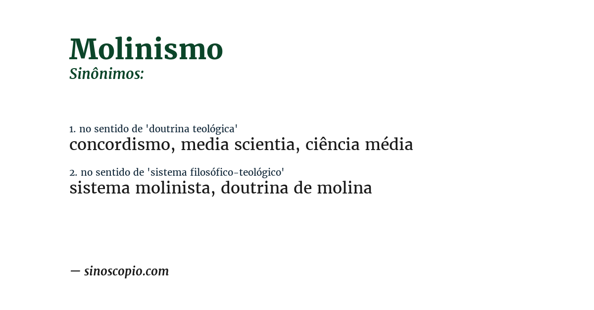 Sinônimo de molinismo