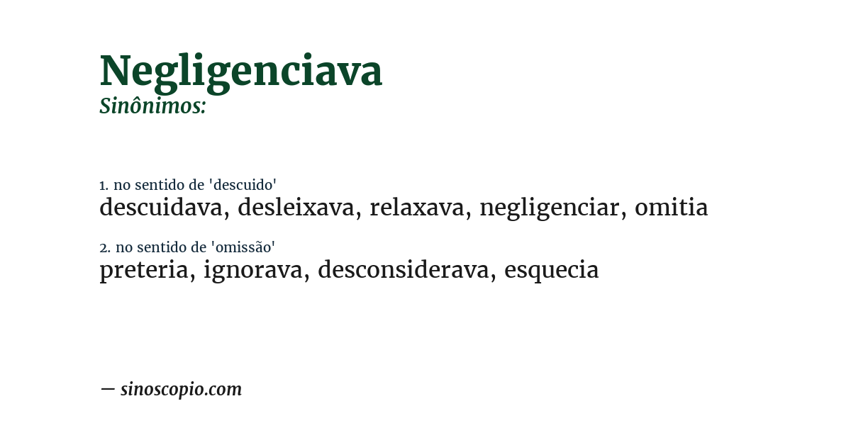 Sinônimo de negligenciava