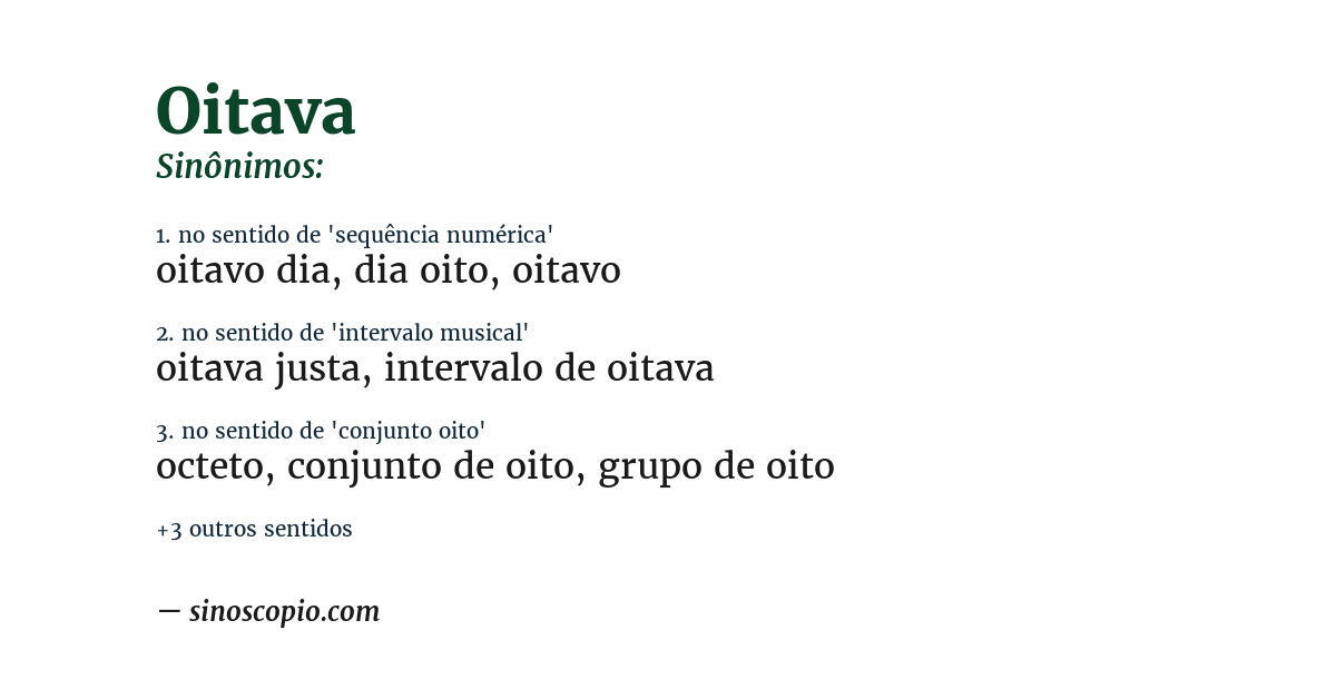 Sinônimo de oitava