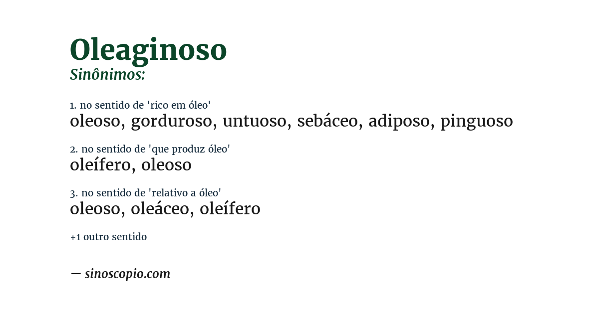Sinônimo de oleaginoso
