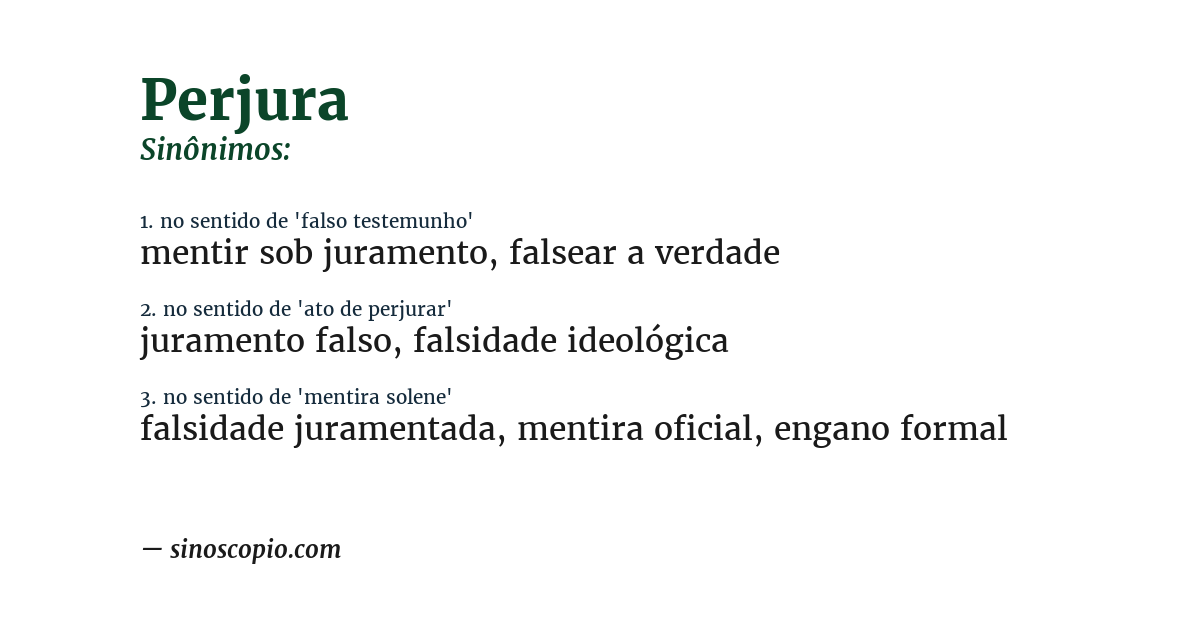 Sinônimo de perjura