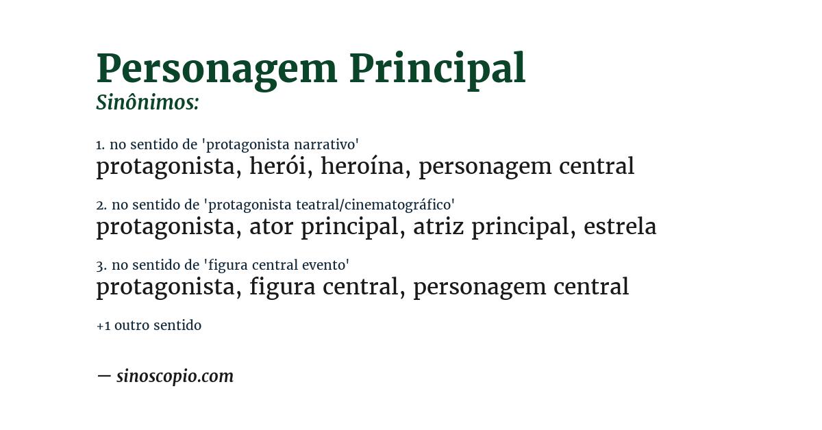 Sinônimo de personagem principal
