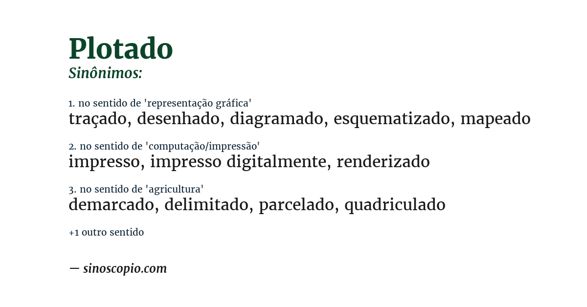Sinônimo de plotado