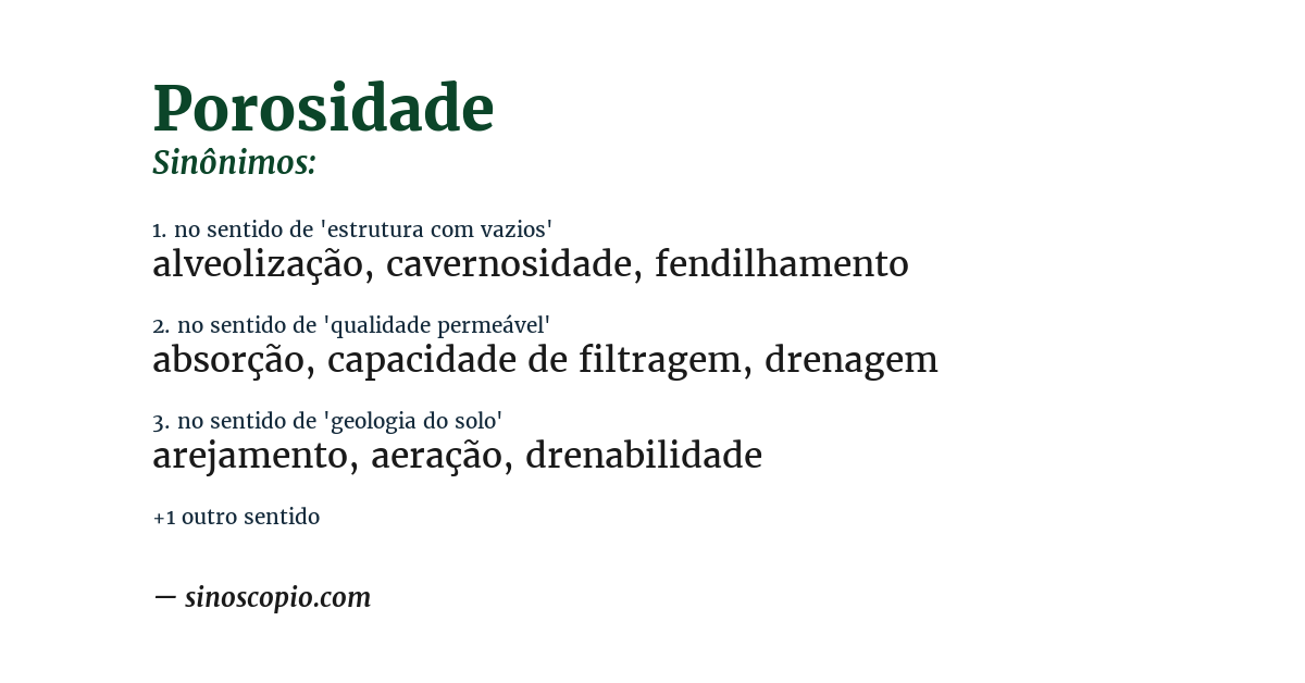 Sinônimo de porosidade