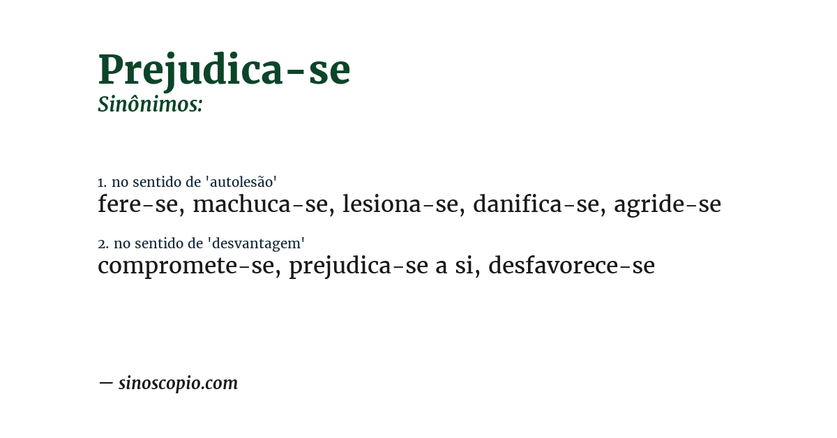 Sinônimo de prejudica-se