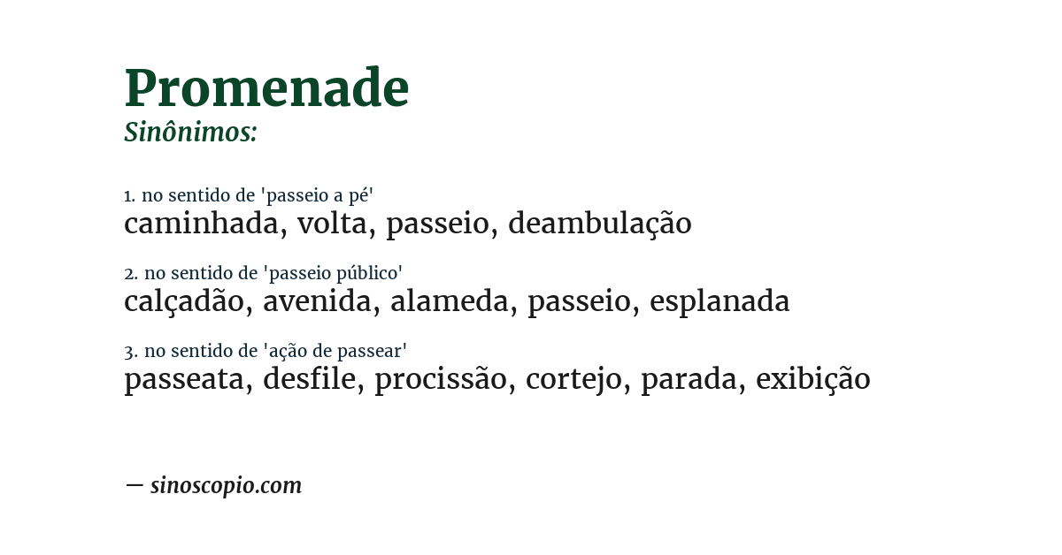 Sinônimo de promenade