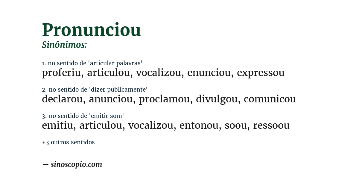 Sinônimo de pronunciou